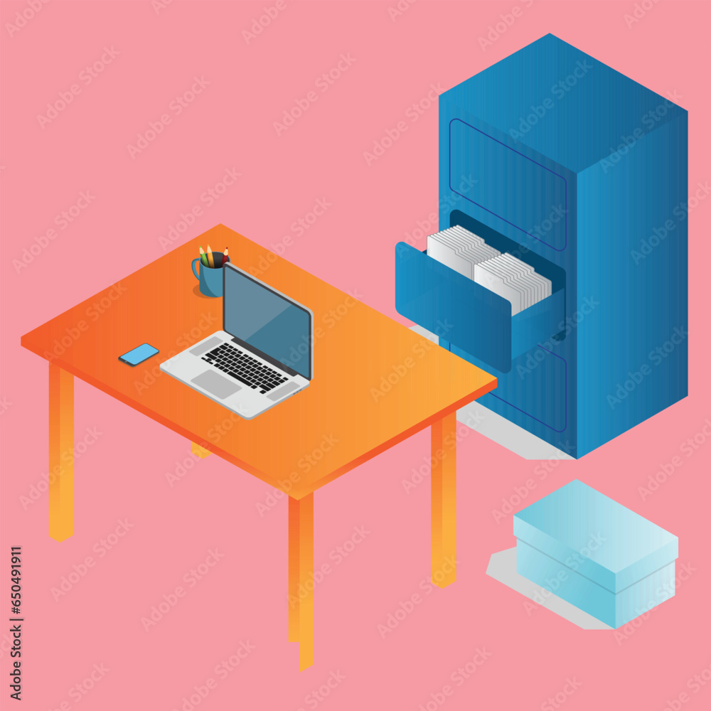 isometric office furniture isometric vector illustration 3Dvector pro illustration isometric office furniture isometric vector illustration 3Dvector pro illustration