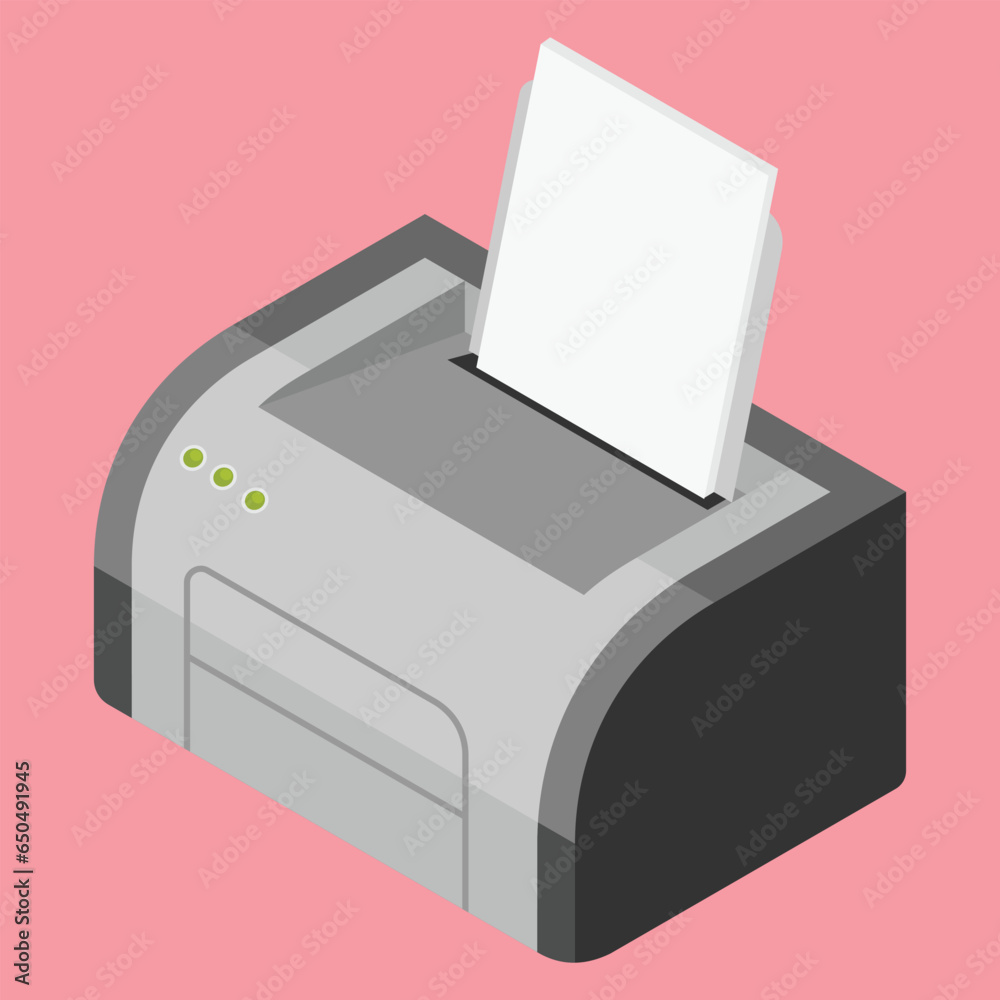isometric printer  (2) isometric vector illustration 3Dvector pro illustration