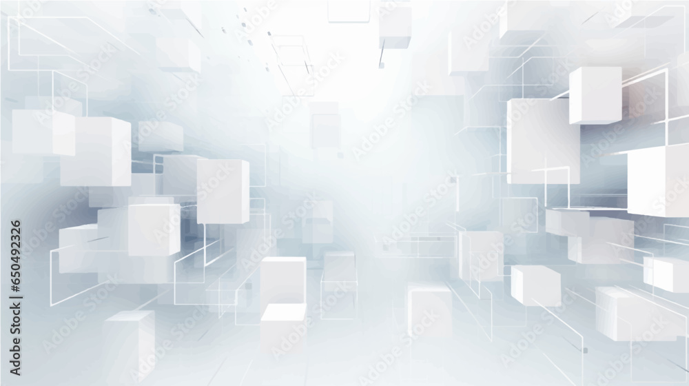 Abstract white square shape with futuristic concept, vector background