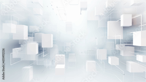 Abstract white square shape with futuristic concept, vector background