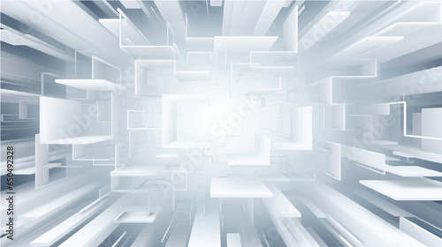 Abstract white square shape with futuristic concept, vector background