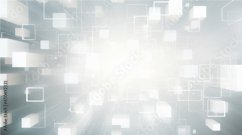 Abstract white square shape with futuristic concept, vector background