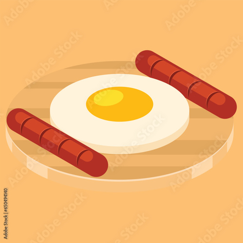 breakfast isometric icon  isometric vector illustration 3Dvector pro illustration