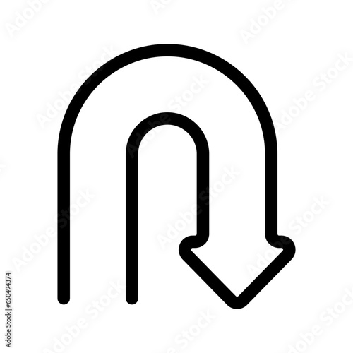 U Turn Icon Vector Symbol Design Illustration