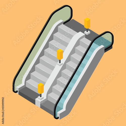 escalator isometric illustration  isometric vector illustration 3Dvector pro illustration