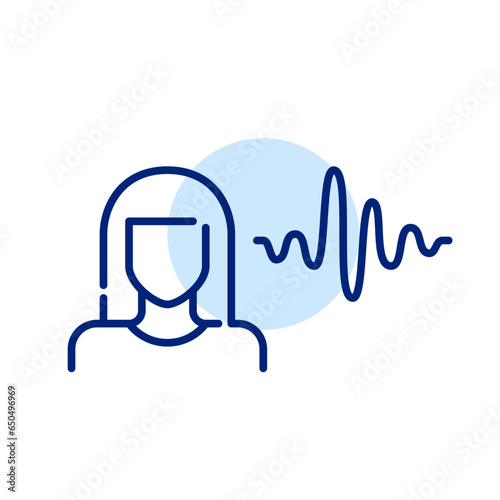 Personal assistant. Artificial intelligence with voice recognition. Pixel perfect, editable stroke icon