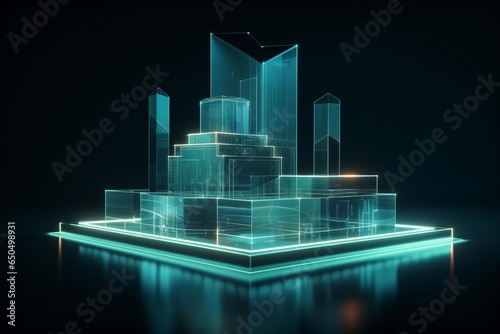 3d hologram model of a building for building design and architecture in the future