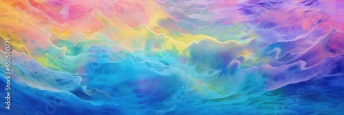 Pastel colors texture background. Swirling liquid soap bubbles. Iridescent flowing motion wallpaper.