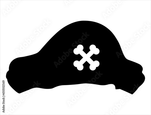 Pirate hat silhouette vector art white background