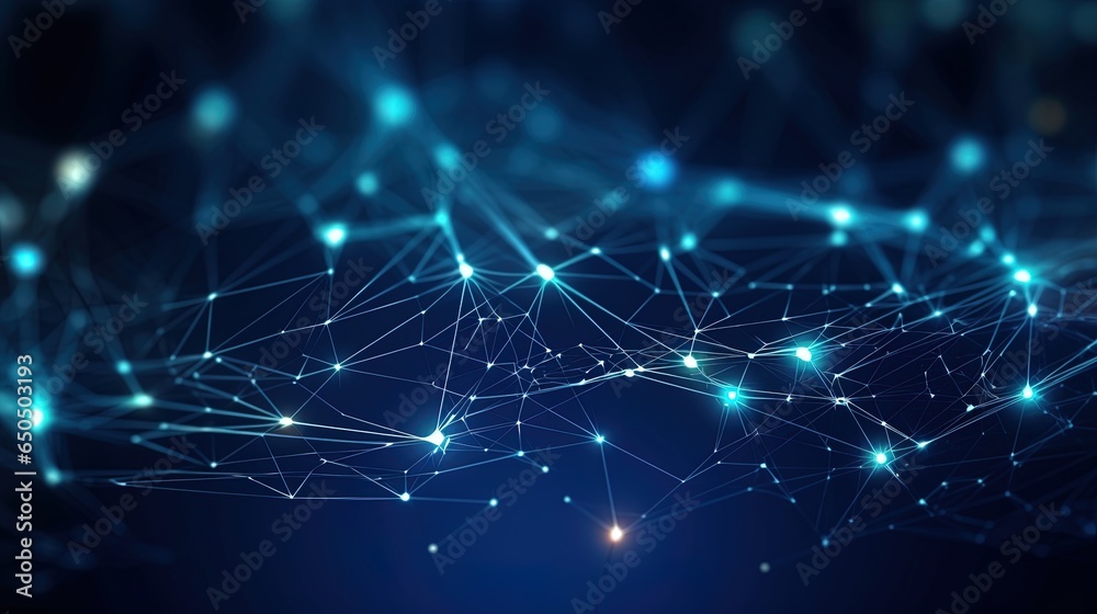 Fototapeta premium Technology background Abstract digital Technology Network Background Illustration Futuristic point wave.