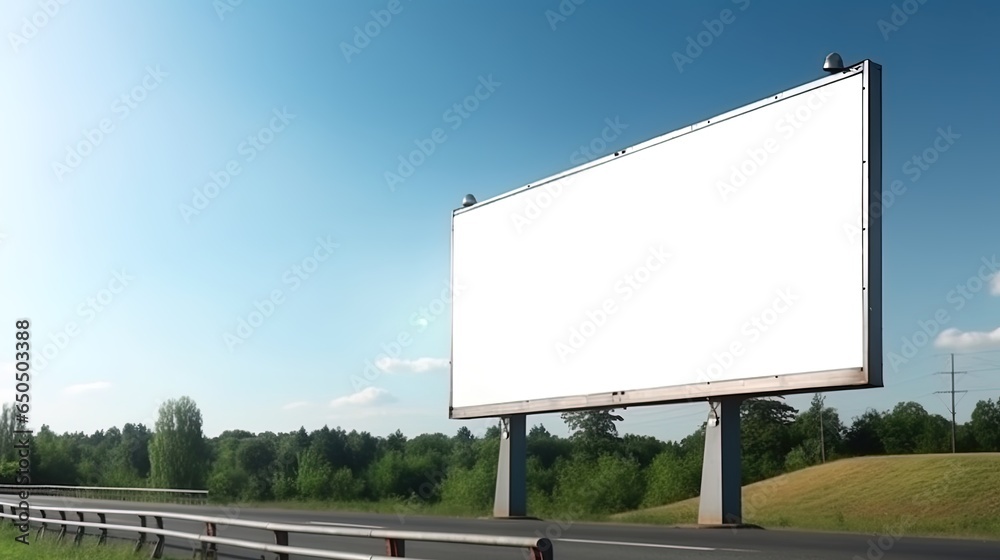 Fototapeta premium Advertising mock up blank billboard with copy space for your text content public information board billboard blank for outdoor advertising poster