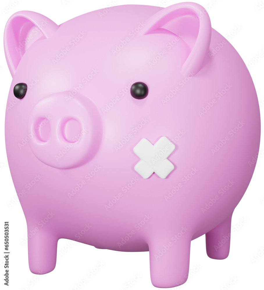 Φωτογραφία Sick, broken piggy bank with medical bandage