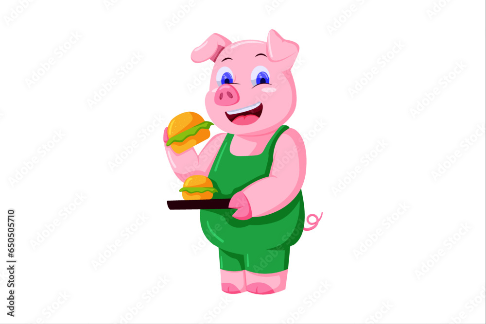 Cute Pig Character Design Illustration Cute Pig Character Design Illustration