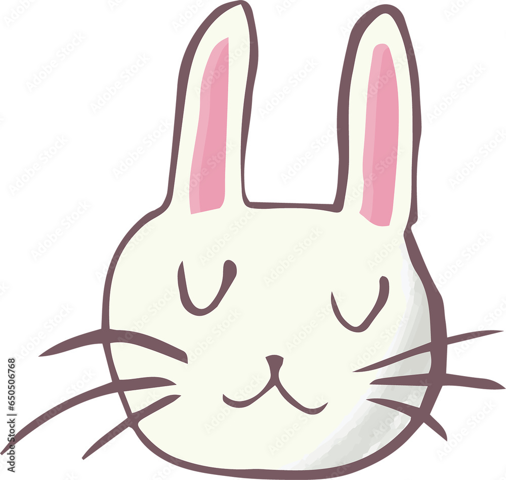 Fototapeta premium Digital png illustration of face of bunny on transparent background