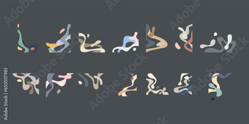 Corner Border Liquid Topographic Pattern Illustration