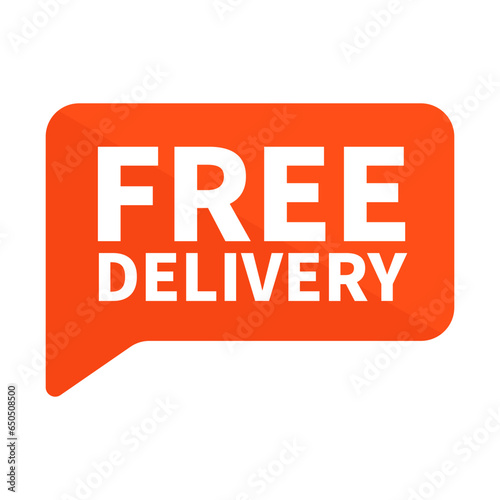 Free Delivery In Orange Rectangle Shape For Promotion Marketing

