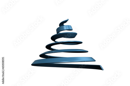 Digital png illustration of spiral christmas tree shape on transparent background