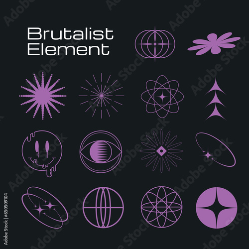 Creative Modern y2k Brutalism Set Trendy Element