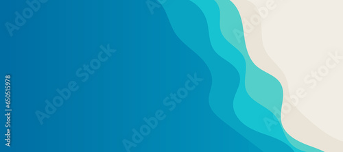 Top view of the sea beach. Summer travel background. Travel vacation concept. Vector illustration, flat style.