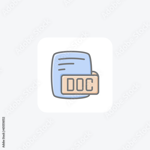 Doc Docx Microsoft Word Document Awesome Lineal Style Icon