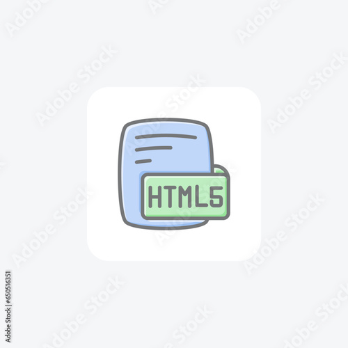 Html5 Hypertext Markup Language 5 Awesome Lineal Style Icon
