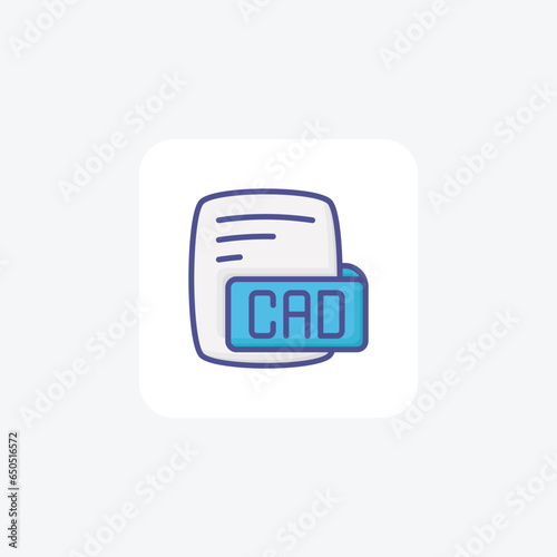 Cad Computer Aided Design Color Outline Style Icon