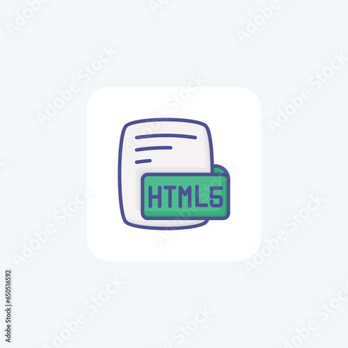 Html5 Hypertext Markup Language 5 Color Outline Style Icon