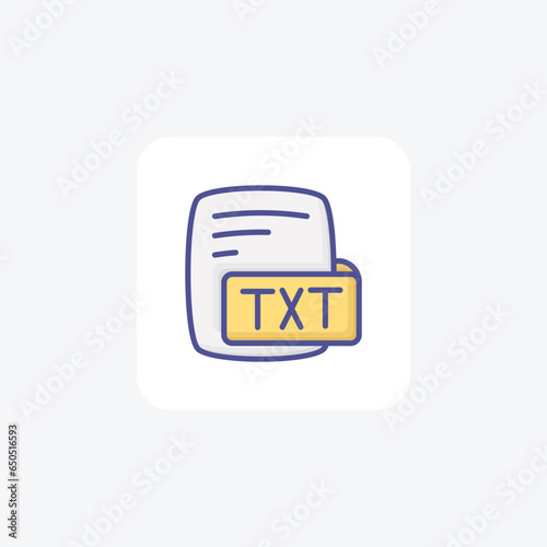 Txt Plain Text Color Outline Style Icon