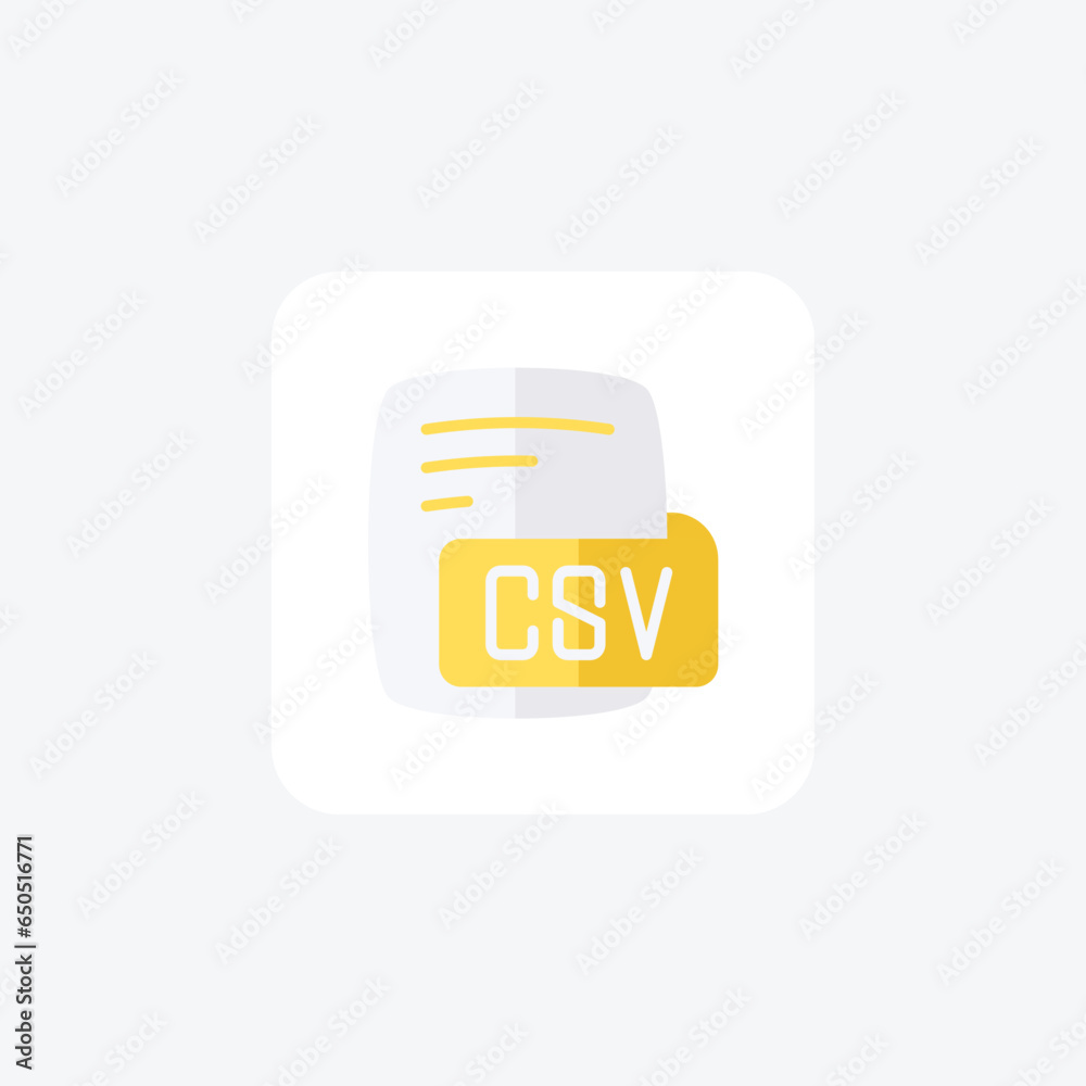 Csv Comma Separated Values Flat Style Icon Csv Comma Separated Values Flat Style Icon
