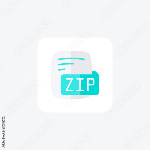 Zip Compressed Archive Flat Style Icon