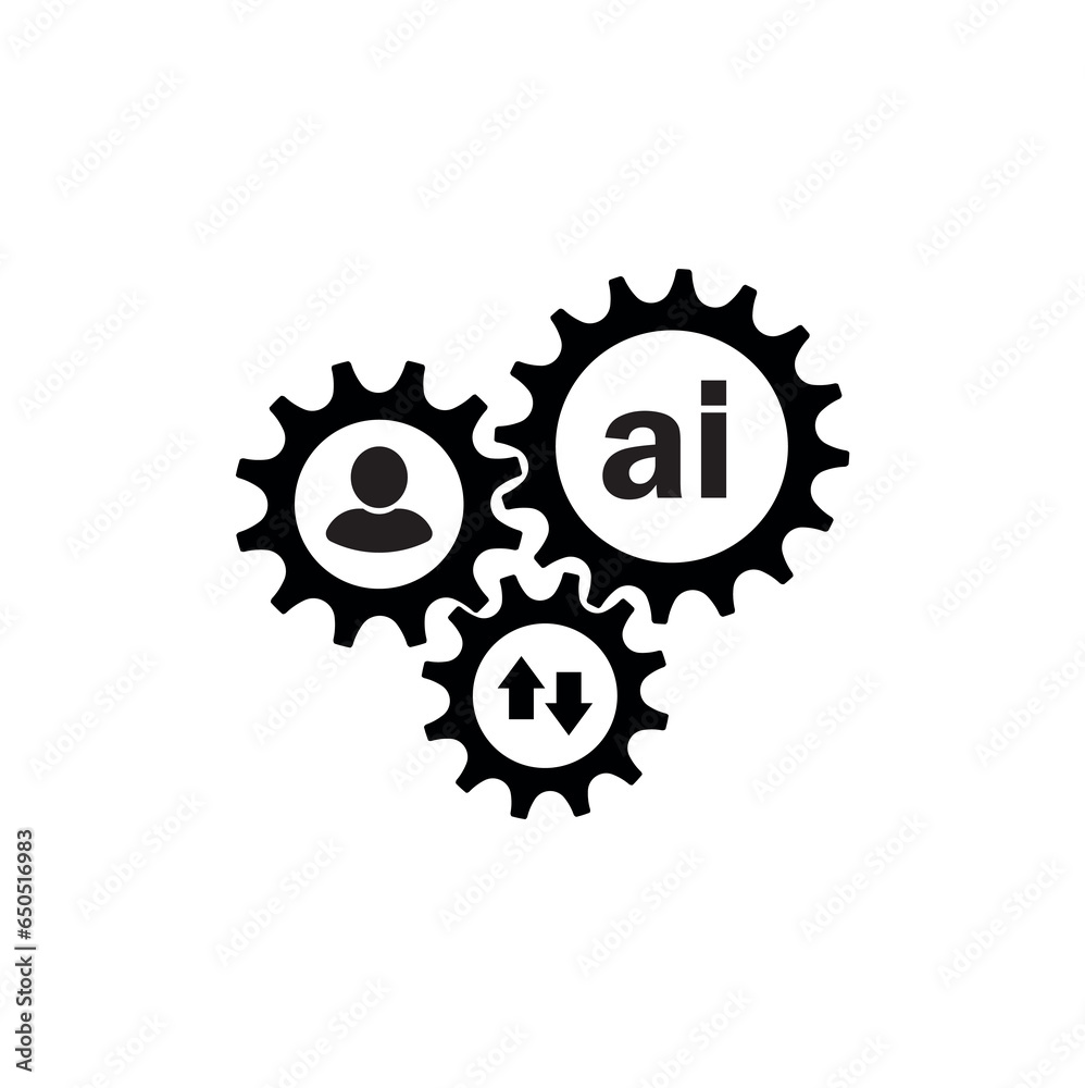 Obraz premium AI icon on white background 
