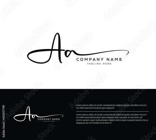 AA A A initial letter handwriting and signature logo