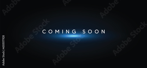 coming soon on dark background with glowing lights vector