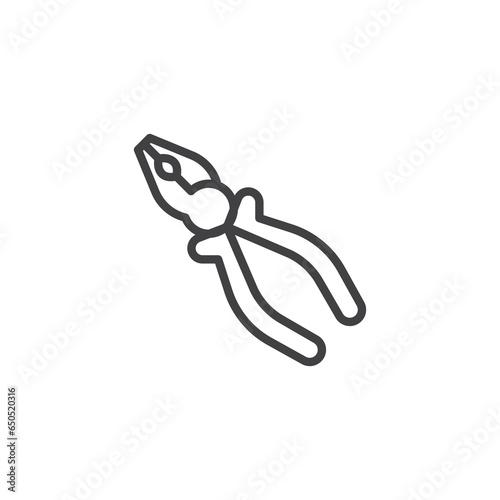 Pliers tool line icon