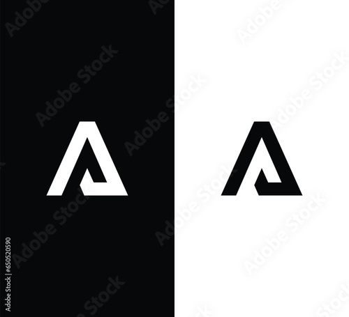 Creative Modern Initial Letter A Logo. Black and White Logo. Usable for Business Logos. Flat Vector Logo Design Template Element