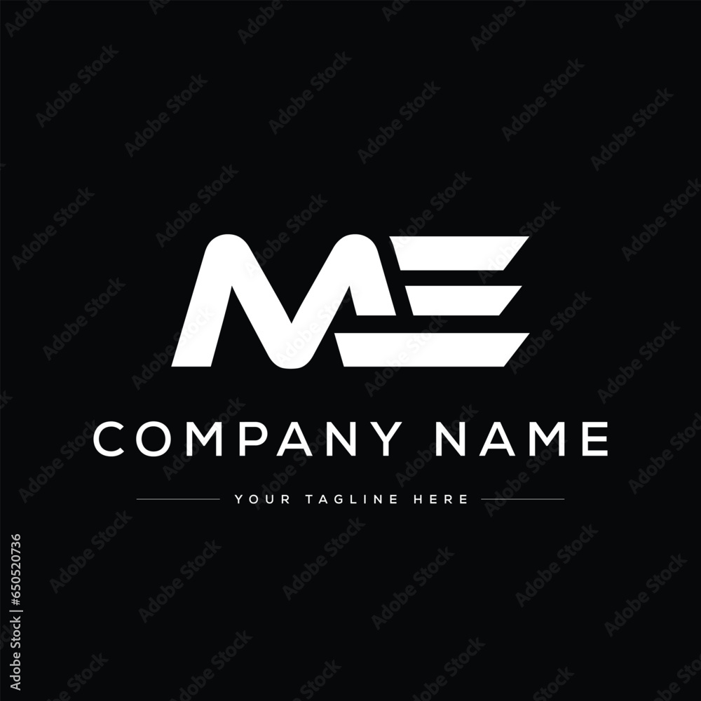 Creative Modern Monogram Letter ME Logo Design. Black and White Logo. Usable for Business Logos. Flat Vector Logo Design Template Creative Modern Monogram Letter ME Logo Design. Black and White Logo. Usable for Business Logos. Flat Vector Logo Design Template