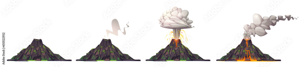 Volcano Icon Animation Cartoon volcano lava eruption animation vector illustration. Isolated ...