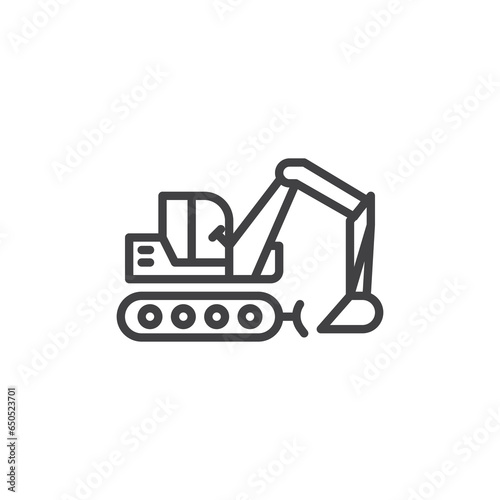 Crawler excavator line icon