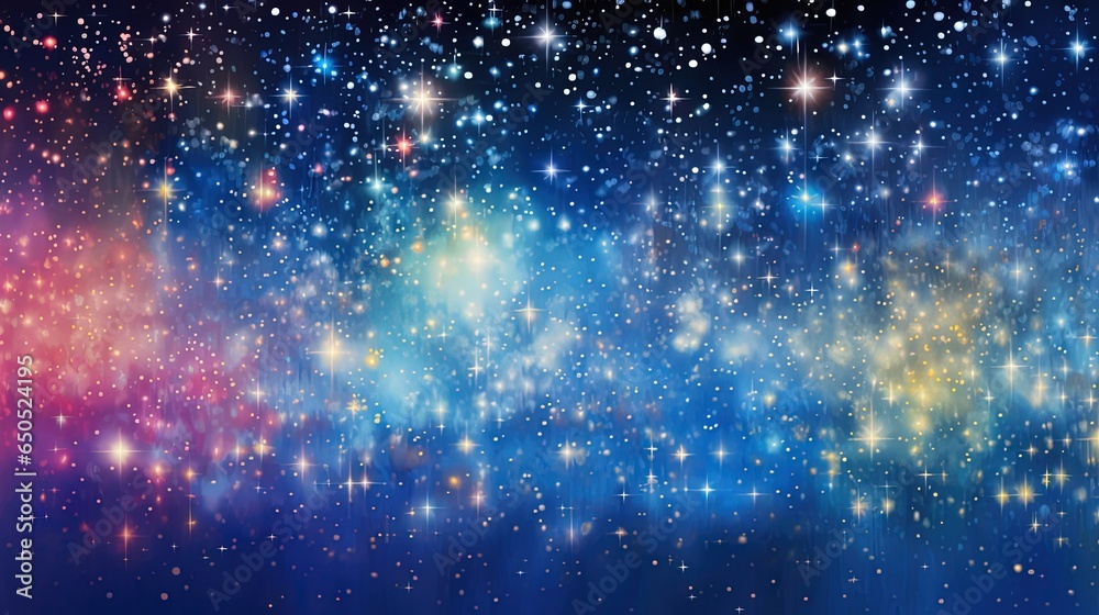  a space filled with lots of stars on a blue background.  generative ai