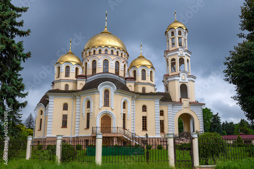 Cathedral of Mary Magdalene on a cloudy day. Nalchik, Kabardino-Balkarian Republic. Russian Federation