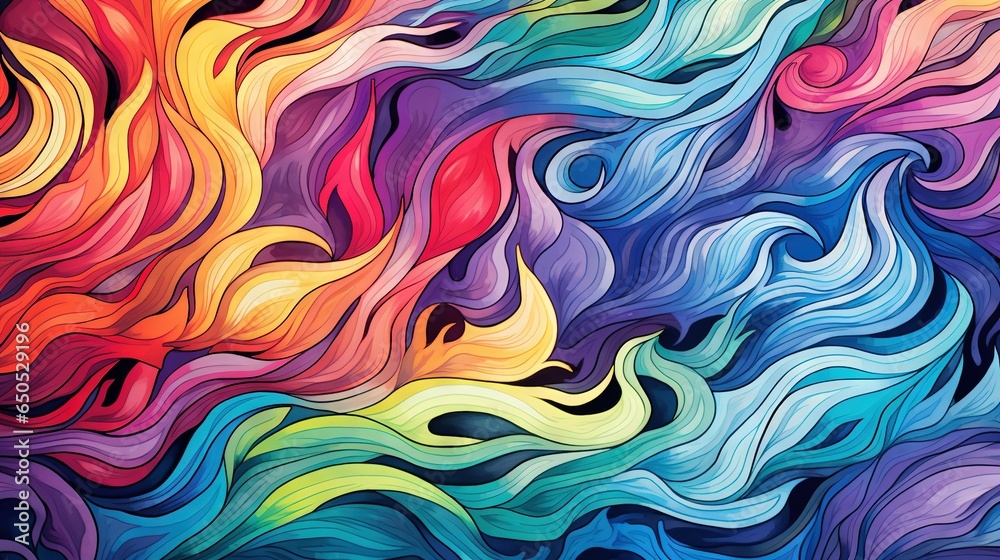 a colorful abstract background with wavy lines and swirls of different colors. generative ai a colorful abstract background with wavy lines and swirls of different colors. generative ai