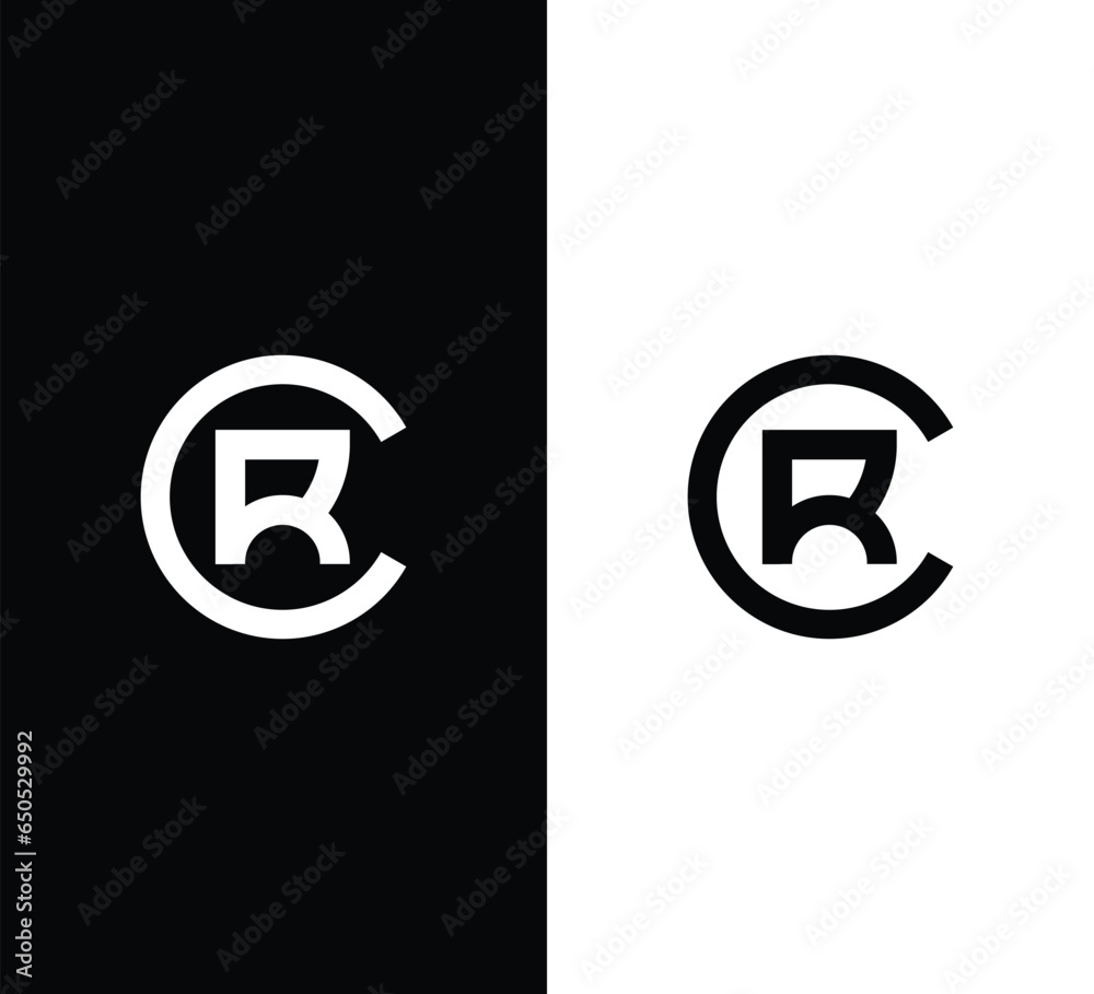 Monogram Letter CR Logo Design Vector Monogram Letter CR Logo Design Vector