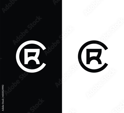 Monogram Letter CR Logo Design Vector