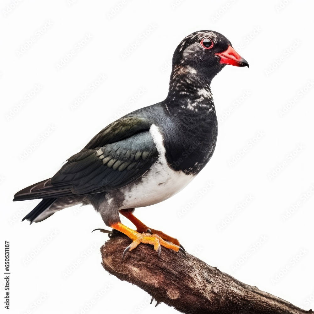 Obraz premium Parakeet auklet bird isolated on white background.
