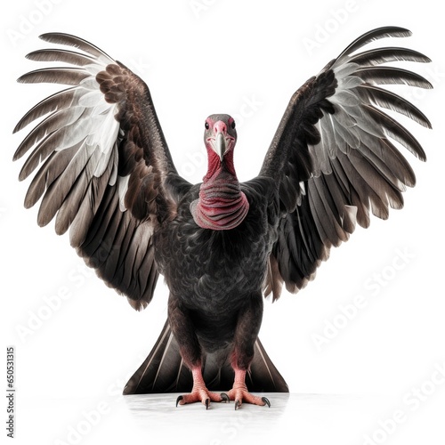Turkey vulture bird isolated on white background.