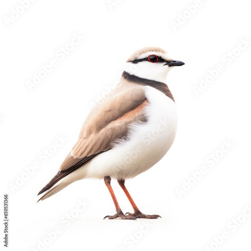 Wilsons plover bird isolated on white background.