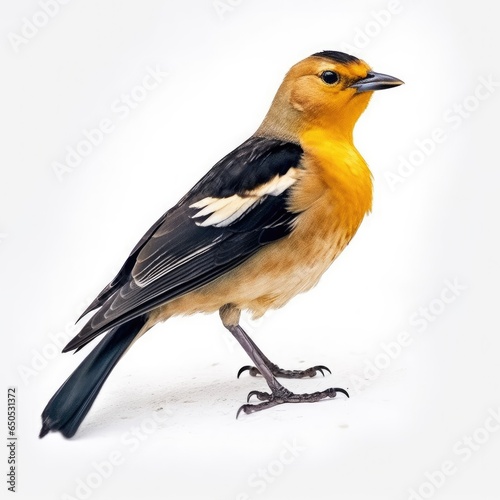 Yellow-headed blackbird bird isolated on white background.r © Razvan