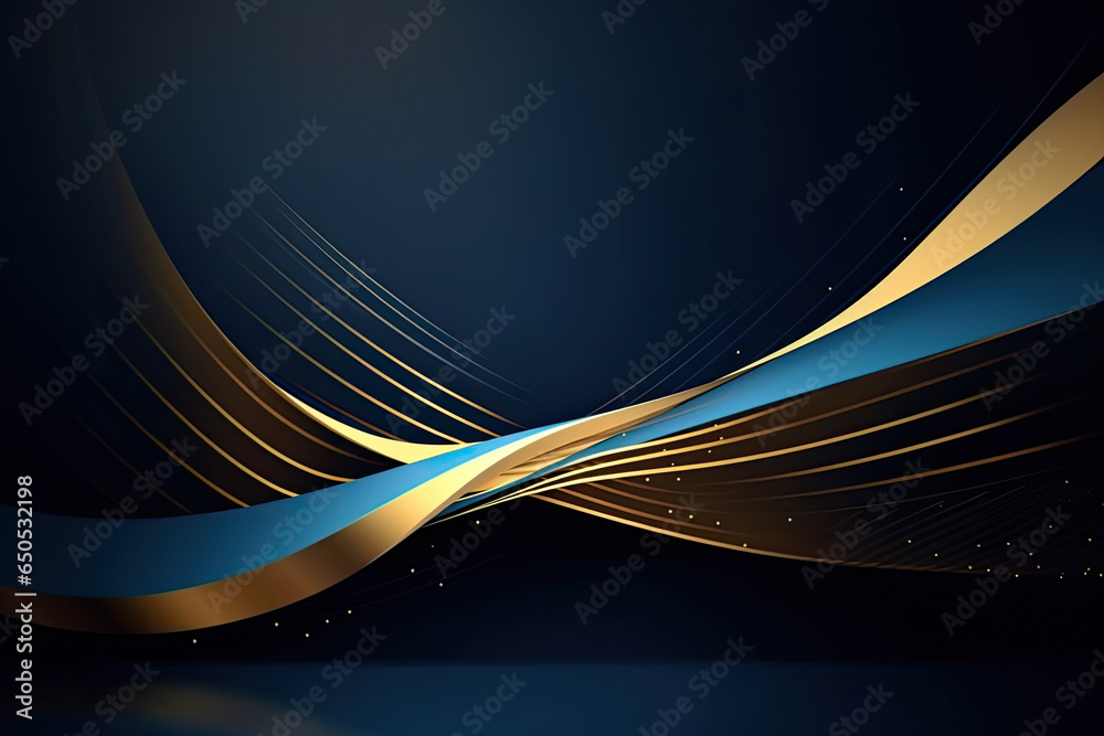 Digital technology blue gold geometric curve abstract poster AI Generated Digital technology blue gold geometric curve abstract poster AI Generated