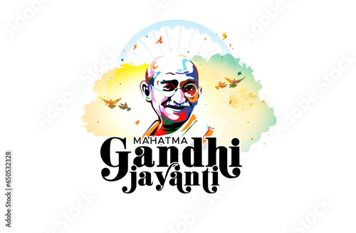 Vector typography Mahatma gandhi jayanti. India remembering and celebrating 2nd October Freedom Fighter Mahatma Gandhi birthday.