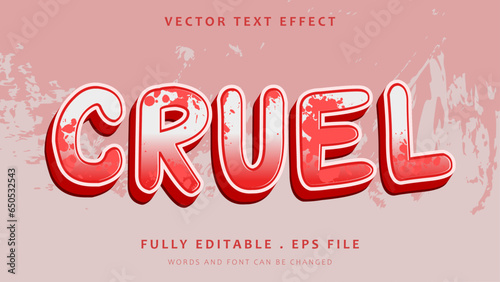 3d Grunge Word Cruel Editable Text Effect Design Template